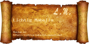 Lichtig Mabella névjegykártya